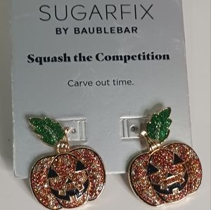 Sparkly jack-o-lantern earrings